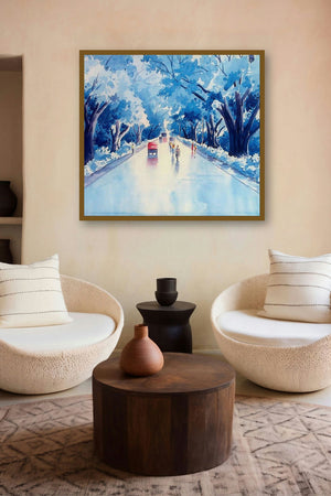 After A Rain (Sapphire Shimmers) by artist Rahul Salve displayed in a Contemporary gallery