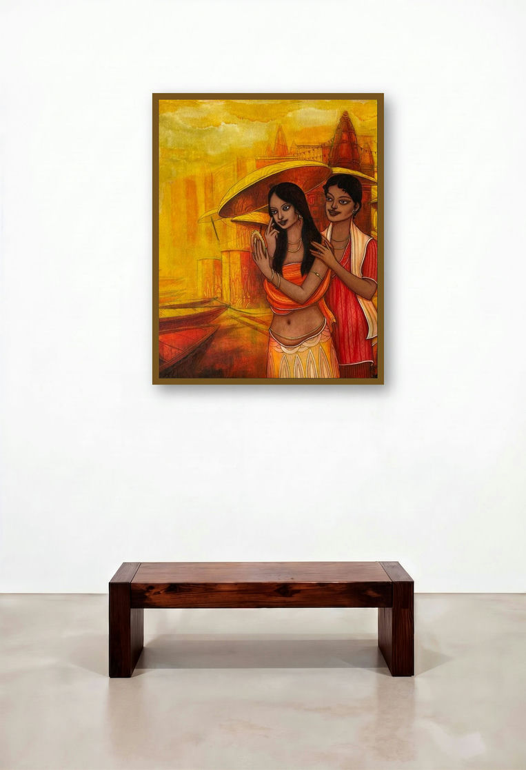 After Bath by artist Aniruddha Sarker displayed in a Boutique Hotel Style Study