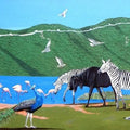 Animals acrylic painting titled 'After Passed The Great Wall Of China', 36x60 inches, by artist Ashikali Khan on Canvas