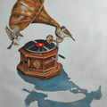 After The Song' still-life acrylic painting by artist Srinivasa Ram Makineedi, 30x20 inch, on canvas