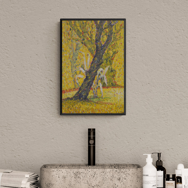 In-situ view of Gopal Gangawane's 'Afternoon 1' painting in a room