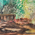'Afternoon In A Forest' nature watercolor painting by artist Umesh Pandey, 11x15 inch, on paper