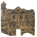 'Aging Structure 3' cityscape etching printmaking by artist Pooja Shinde, 12x12 inch, on paper
