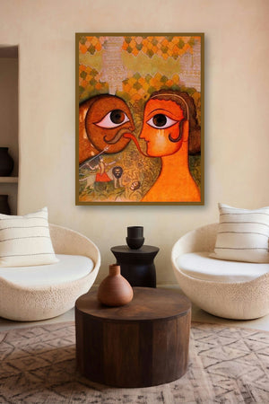 Agni 2021 (Eternal Embrace) by artist Meenakshi Jha Banerjee displayed in a Designer gallery