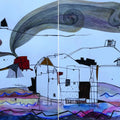 Agnisakshi (Diptych)' contemporary pen-ink painting by artist Anirban Dhar, 16x23 inch, on paper