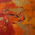 Abstract acrylic painting titled 'Agyaat Red', 22x29 inches, by artist Ashwini Borse on Canvas