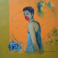 contemporary acrylic painting titled 'Aid', 24x24 inches, by artist Chaitanya Ingle on Canvas