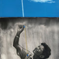 Aim To Make Dreams Come True' contemporary mixed-media painting by artist Manish Solanki, 48x24 inch, on canvas