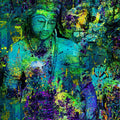 Religious mixed media painting titled 'Ajanta Lord Buddha', 45x32 inches, by artist Anil Kumar on Canvas