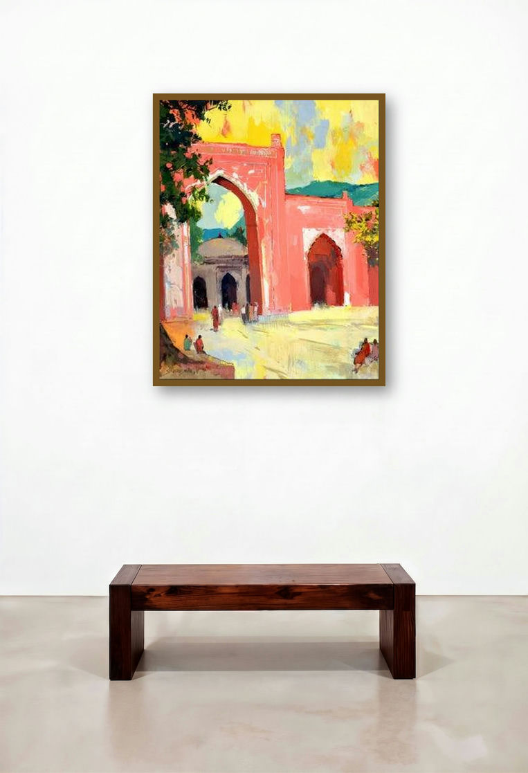Ajmer Iii (Gateway to History) by artist Sikandar Mulla displayed in a Japandi Home Office