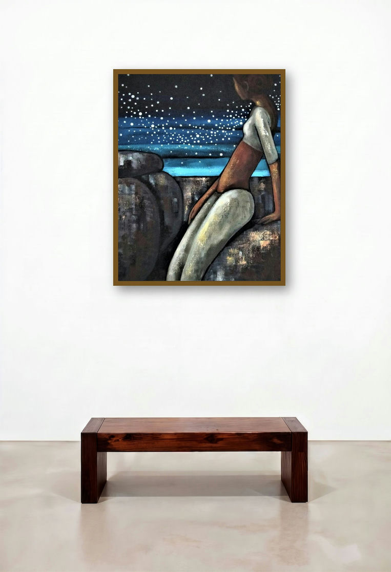 Alive 4 (Unfurling) by artist Suruchi Jamkar displayed in a Minimalist Family Room