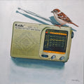 All India Radio' still-life acrylic painting by artist Srinivasa Ram Makineedi, 18x18 inch, on canvas