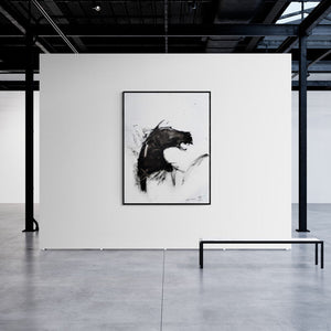 In-situ view of Aditya Shirke's 'All In Or Bust' painting in a room