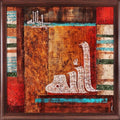 Calligraphy mixed media titled 'Allah 3', 36x36 inches, by artist Salva Rasool on Canvas