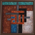 Calligraphy mixed media titled 'Allah 5', 24x24 inches, by artist Salva Rasool on Canvas