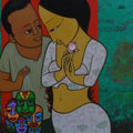 Figurative acrylic painting titled 'Alluring', 24x30 inches, by artist Hitendra Singh Bhati on Canvas