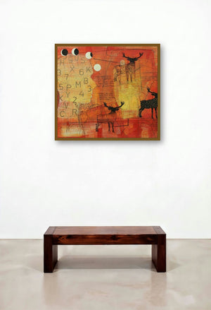 Almighty (Deer and Lunar Phases) by artist Shitangshu Mondal displayed in a Classic Living Room