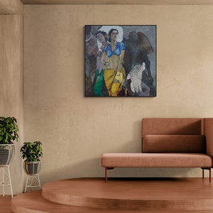 In-situ view of Ramchandra Kharatmal's 'Always Beautiful' painting in a room