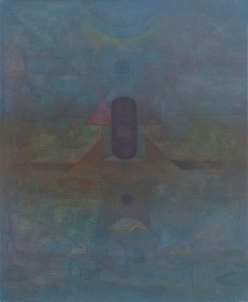 Abstract oil painting titled 'Amanda 1', 42x32 inches, by artist Khushal Khairnar on Canvas