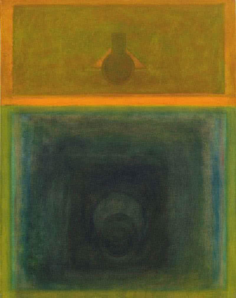 Abstract oil painting titled 'Amanda 3', 42x32 inches, by artist Khushal Khairnar on Canvas