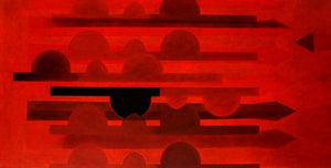 Abstract acrylic painting titled 'Amay Vanavari 2', 48x96 inches, by artist Anil Chaudhari on Canvas