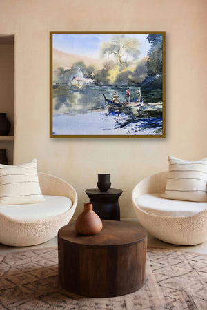 Ambala Lake (Lake Ambala) by artist Ghanshyam Dongarwar displayed in a Luxury gallery