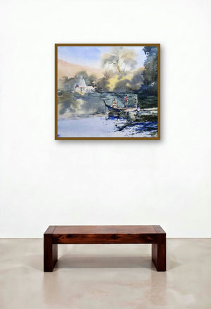 Ambala Lake (Lake Ambala) by artist Ghanshyam Dongarwar displayed in a Designer Executive Office