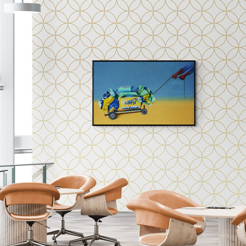 In-situ view of Subhendu Mishra's 'Ambition (Sweet Indulgence)' painting in a room