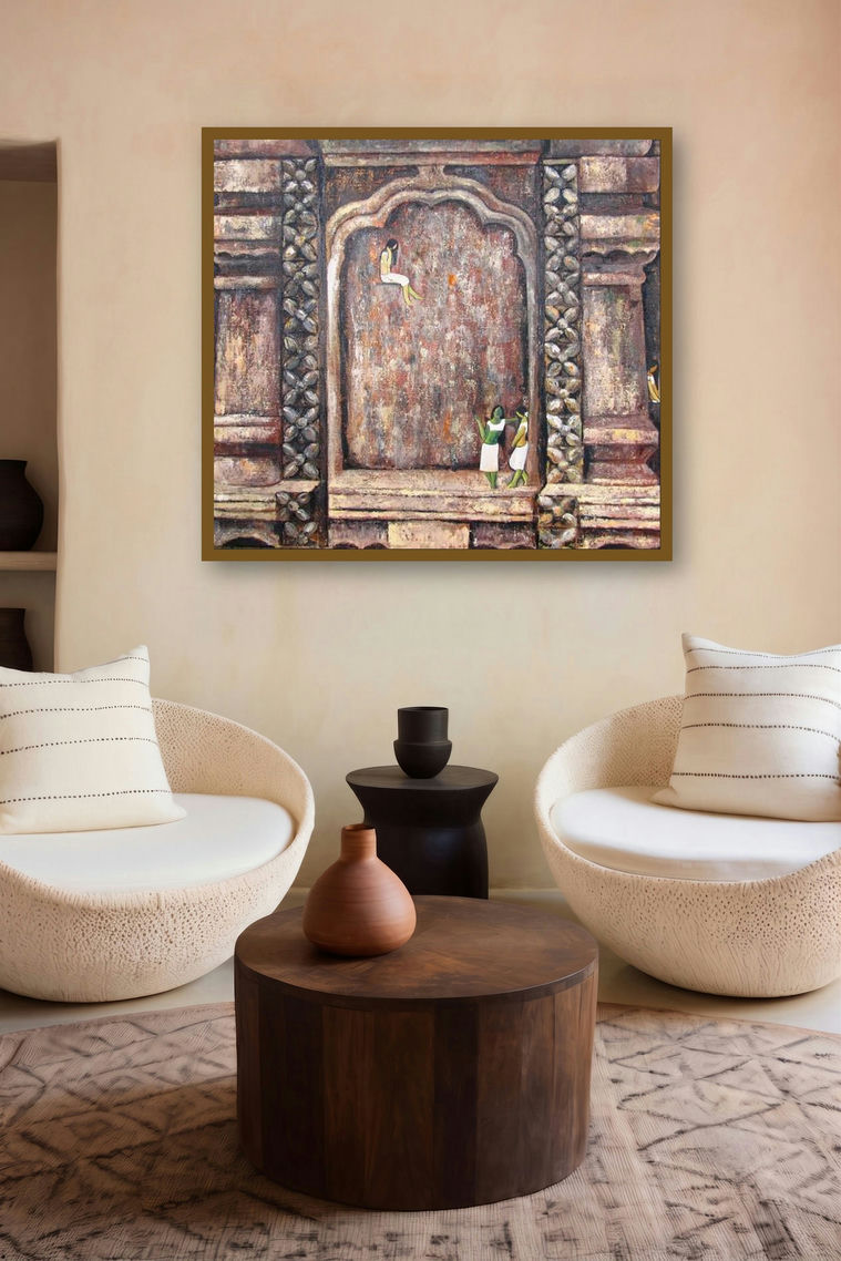 Amidst History by artist Suruchi Jamkar displayed in a Boutique gallery