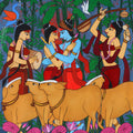 Amorous Night' religious acrylic painting by artist Chetan Katigar, 50x38 inch, on canvas