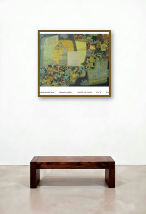Amorous Swing (Enchanted Encounter: A Dance of Colors) by artist Pinaki Ranjan Bera displayed in a Contemporary Luxury Foyer