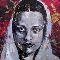 Amrita Sher Gil' portrait acrylic painting by artist ABishek Deheria, 36x30 inch, on canvas