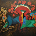 contemporary acrylic painting titled 'Amritvela', 46x62 inches, by artist Vandana Rakesh on Canvas