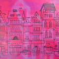 Amsterdam Homes Series 1' cityscape acrylic painting by artist Anand Bekwad, 24x36 inch, on canvas