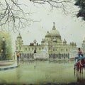 Cityscape watercolor painting titled 'An Afternoon In Kolkata 2', 29x41 inches, by artist Arup Lodh on Paper