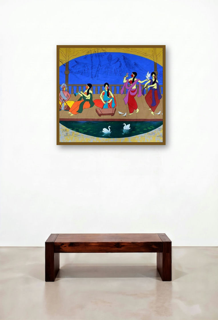 An Evening In Chateau (The Music of Resilience) by artist Chetan Katigar displayed in a Luxury Hallway