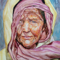 Portrait watercolor painting titled 'An Old Lady', 30x22 inches, by artist Rajnikanta Singh on Paper