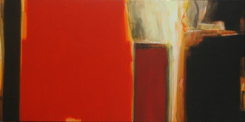 Abstract acrylic painting titled 'An Unknown Territory 33', 48x96 inches, by artist Anil Gaikwad on Canvas