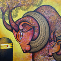 Anadvandan' religious mixed-media painting by artist Mohit Bhardwaj, 30x36 inch, on canvas