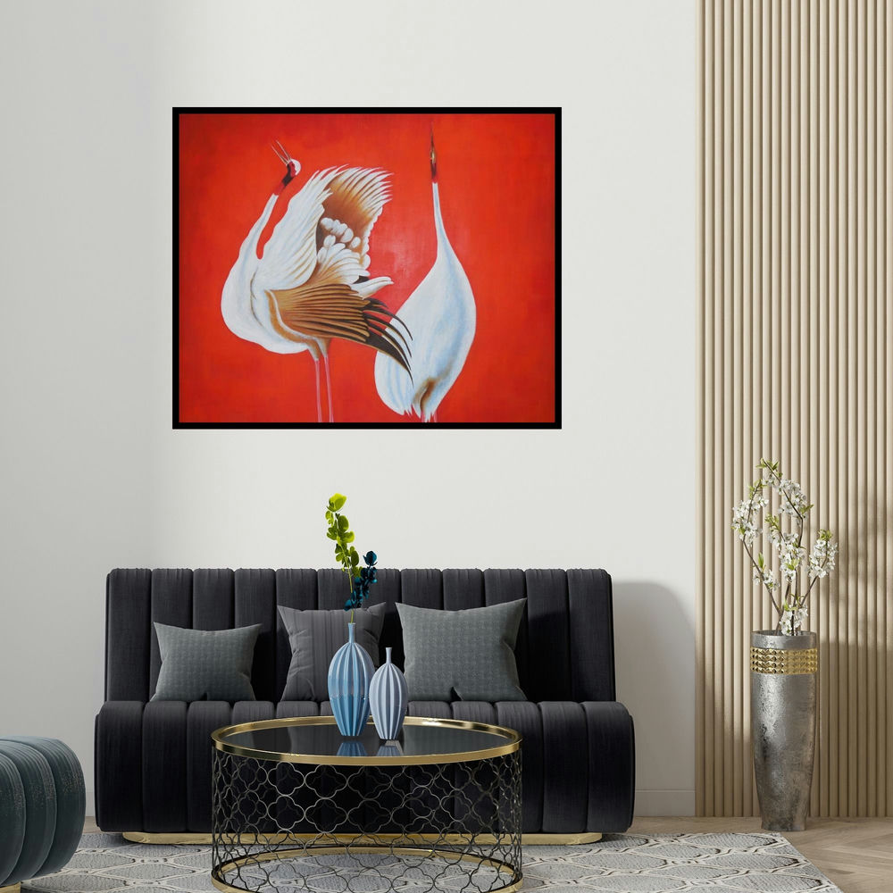 'Anand' painting by Kaladikam Arts shown on a wall in a furnished room.