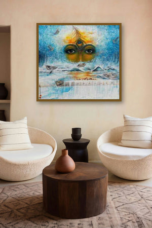 Anand Sagar (Cosmic Vision) by artist Rakhi Baid displayed in a Curated gallery