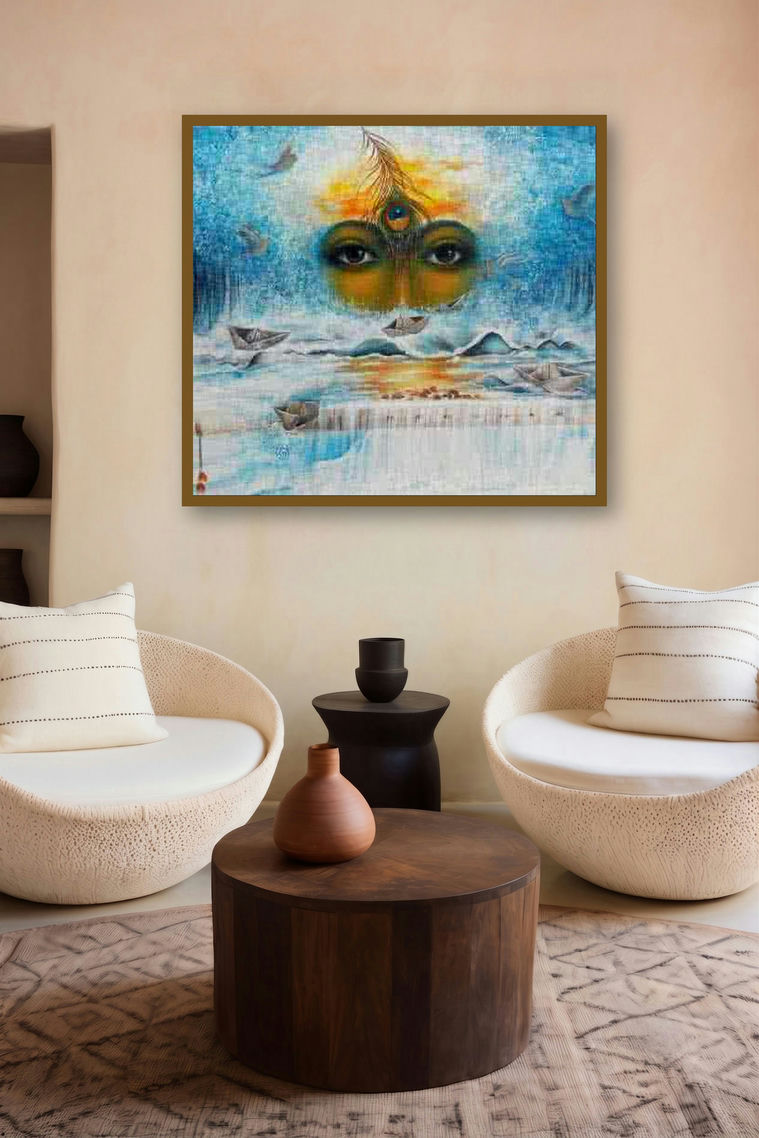 Anand Sagar (Cosmic Vision) by artist Rakhi Baid displayed in a Curated gallery