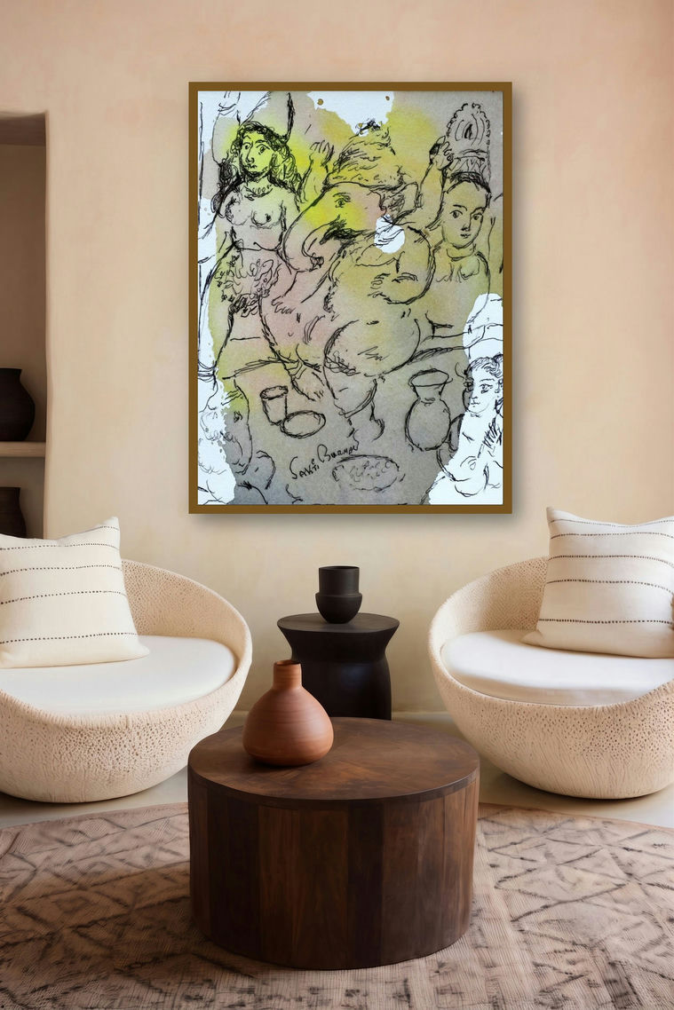 Anant (Divine Celebration displayed in a Modern gallery