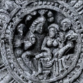 Ancient Relic 3' religious charcoal drawing by artist Preeti Ghule, 20x29 inch, on paper