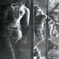 Ancient Relic 5' religious charcoal drawing by artist Preeti Ghule, 27x17 inch, on paper