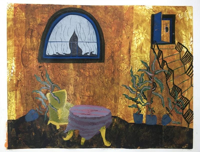 contemporary printmaking titled 'And He Left Again', 24x31 inches, by artist Sukraat Tiwari on Paper