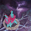 Figurative acrylic painting titled 'Angel Nest', 30x30 inches, by artist Manjula Dubey on Canvas