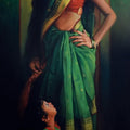 Figurative acrylic painting titled 'Angelic Gaze', 60x30 inches, by artist Pramod Jagtap on Canvas