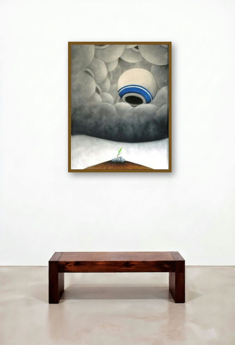 Ankur (Growth and Hope) by artist Ranchhor Meghwal displayed in a Designer Family Room