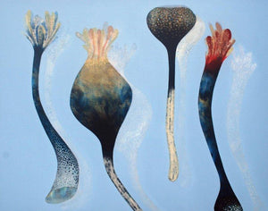 Ankuran (Seeds of Hope) by Uday Goswami, Original Mixed Media Abstract Painting on Canvas, X-Large Horizontal Wall Art
